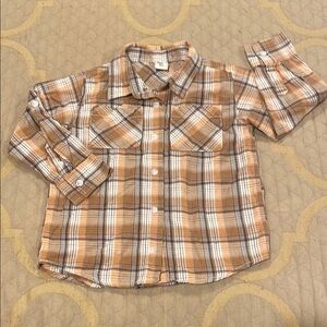 Plaid Kids Shirt in Brown and White